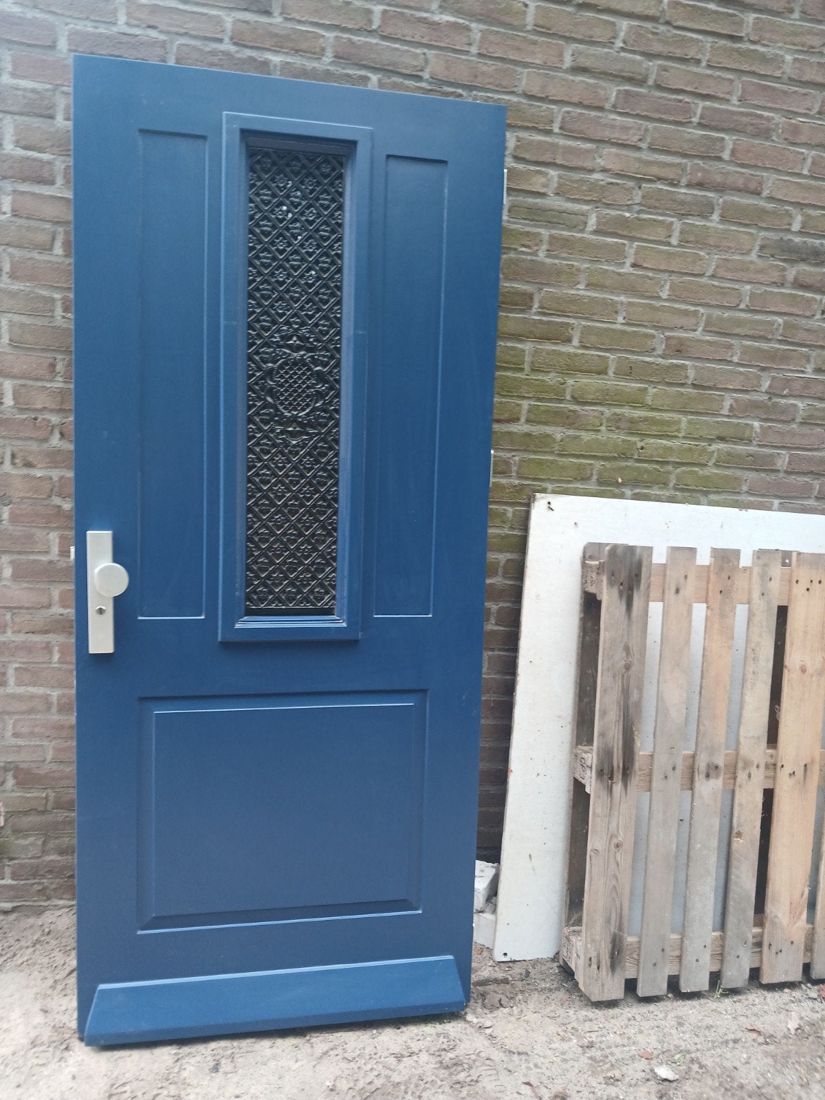 geïsoleerde voordeur met rooster en draairaam, Doe-het-zelf en Verbouw, Ophalen, Gebruikt, 80 tot 100 cm, Buitendeur