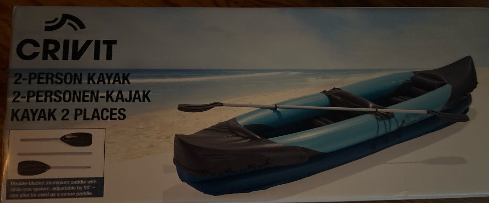 Crivit 2-persoons opblaasbare kajak met peddel, Watersport en Boten, Kajaks, Ophalen, Opblaasbaar, Nieuw, 2-persoons