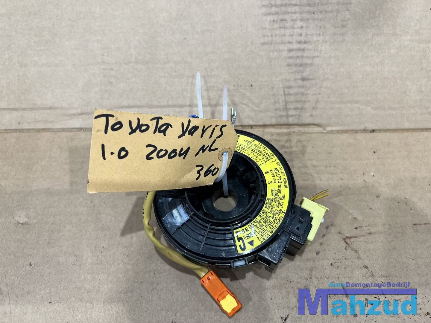 TOYOTA YARIS P1 Sleepring airbagring 1999-2005, Info@toyota.co.jp, Gebruikt, Toyota Motor Corporation, Toyota