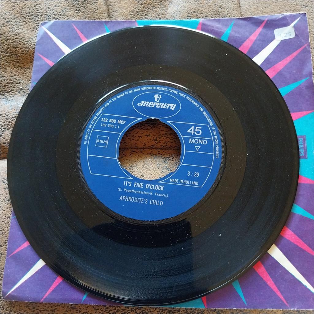 Aphrodite's Child - It's Five O'Clock / Funky Mary (Single), Cd's en Dvd's, Gebruikt, 7 inch, Single, Pop
