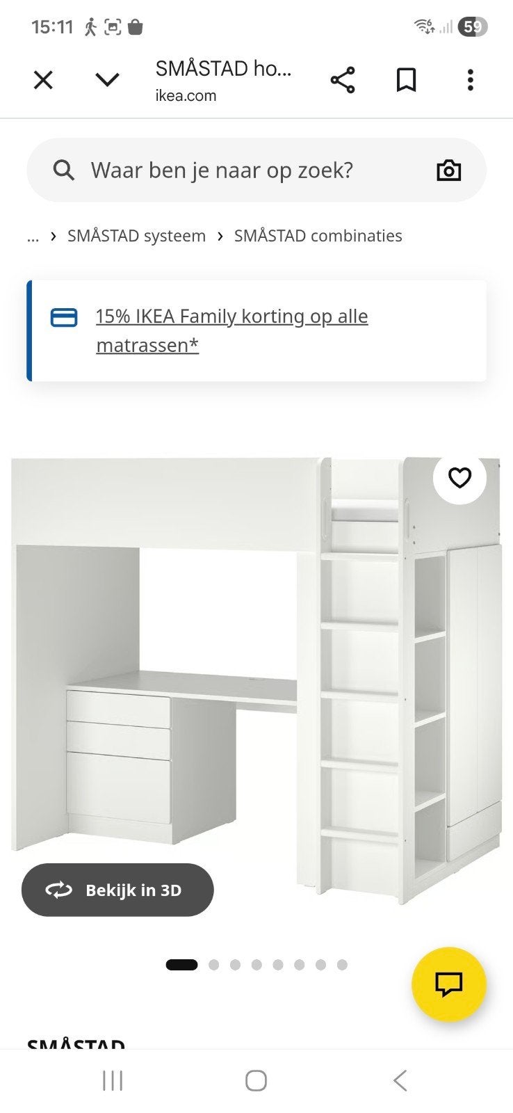 Hoogslaper van Ikea, Ophalen, Eenpersoons, Zo goed als nieuw, 90 cm