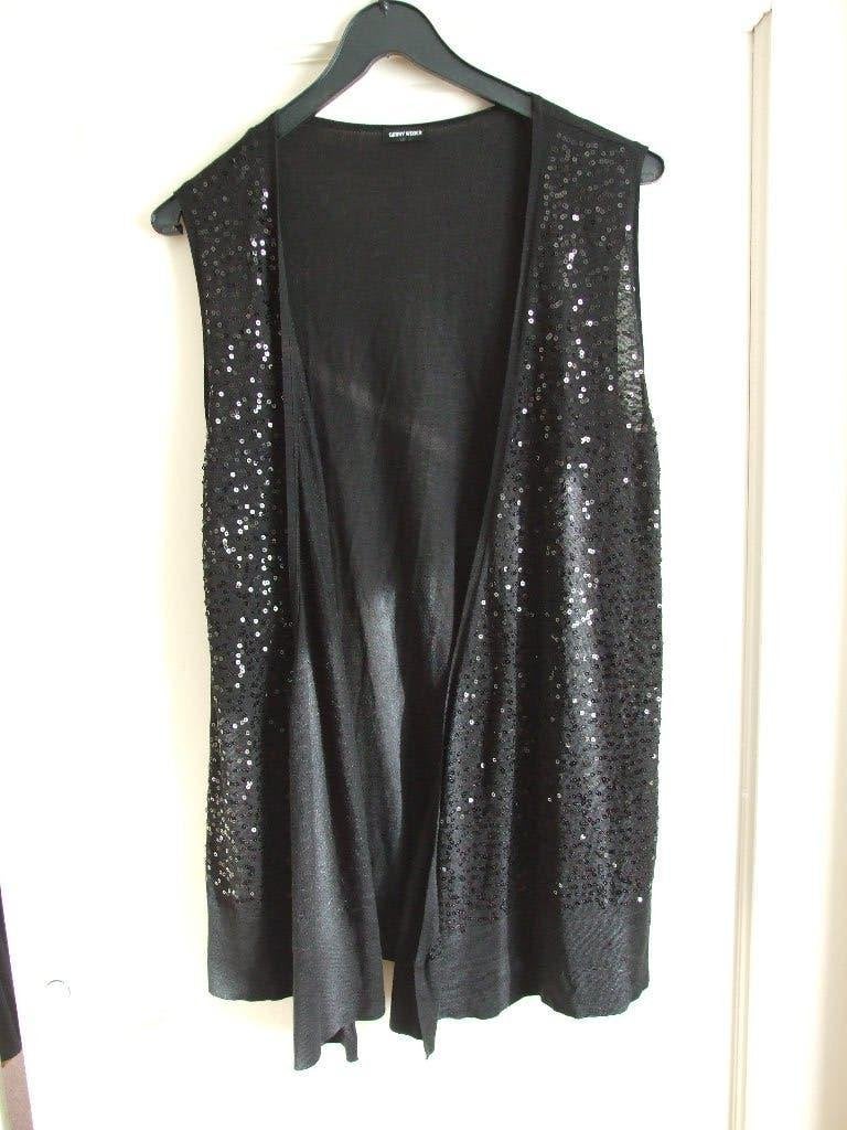 Gerry Weber zwart vestje mouwloos met pailletjes 40, Maat 38/40 (M), Zwart, Nieuw, Ophalen of Verzenden