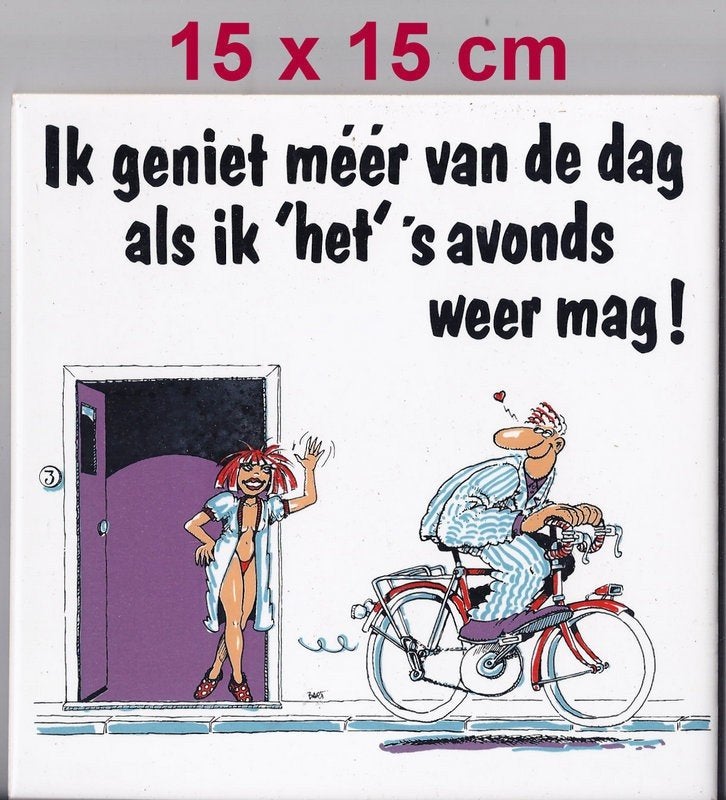 Te14 Spreuken tegeltje Ik geniet meer van de dag, Huis en Inrichting, Tegeltje, Ophalen of Verzenden, Zo goed als nieuw