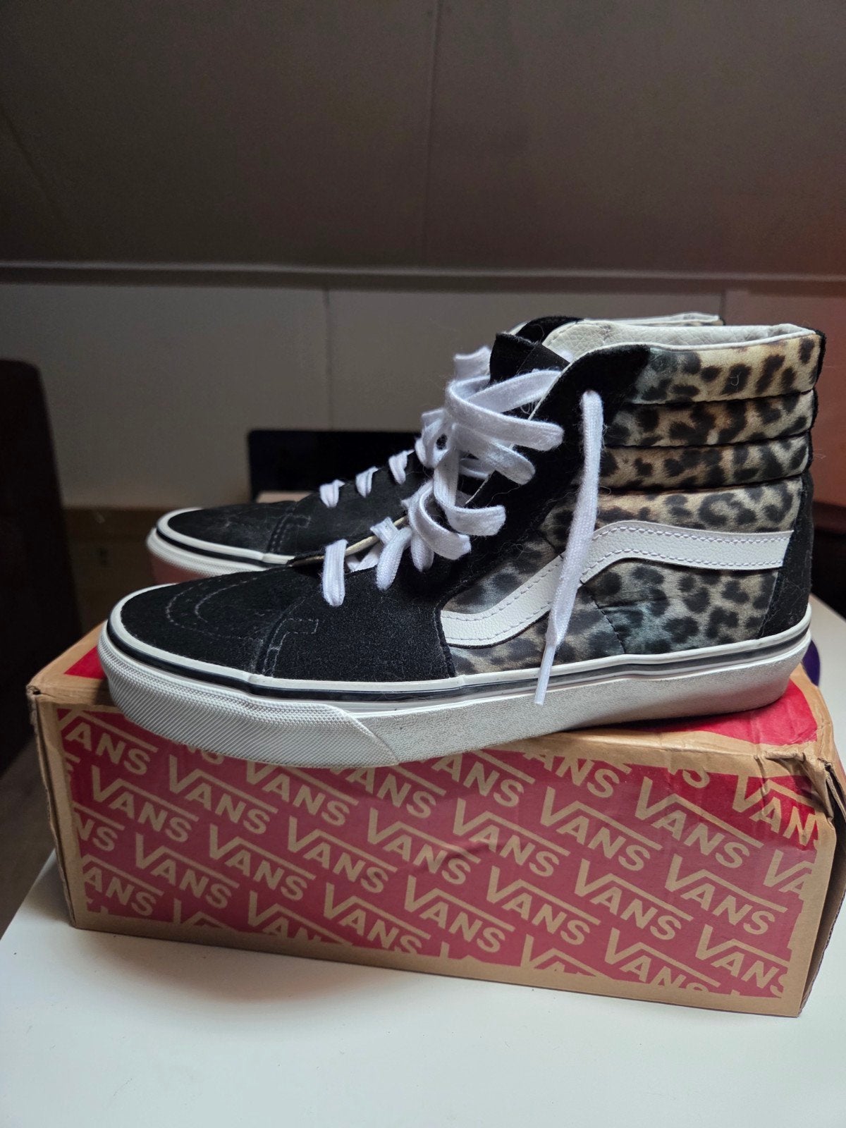 Vans Sk8-Hi Leopard Print Sneakers Maat 40, Ophalen, Zwart, Vans, Sneakers of Gympen