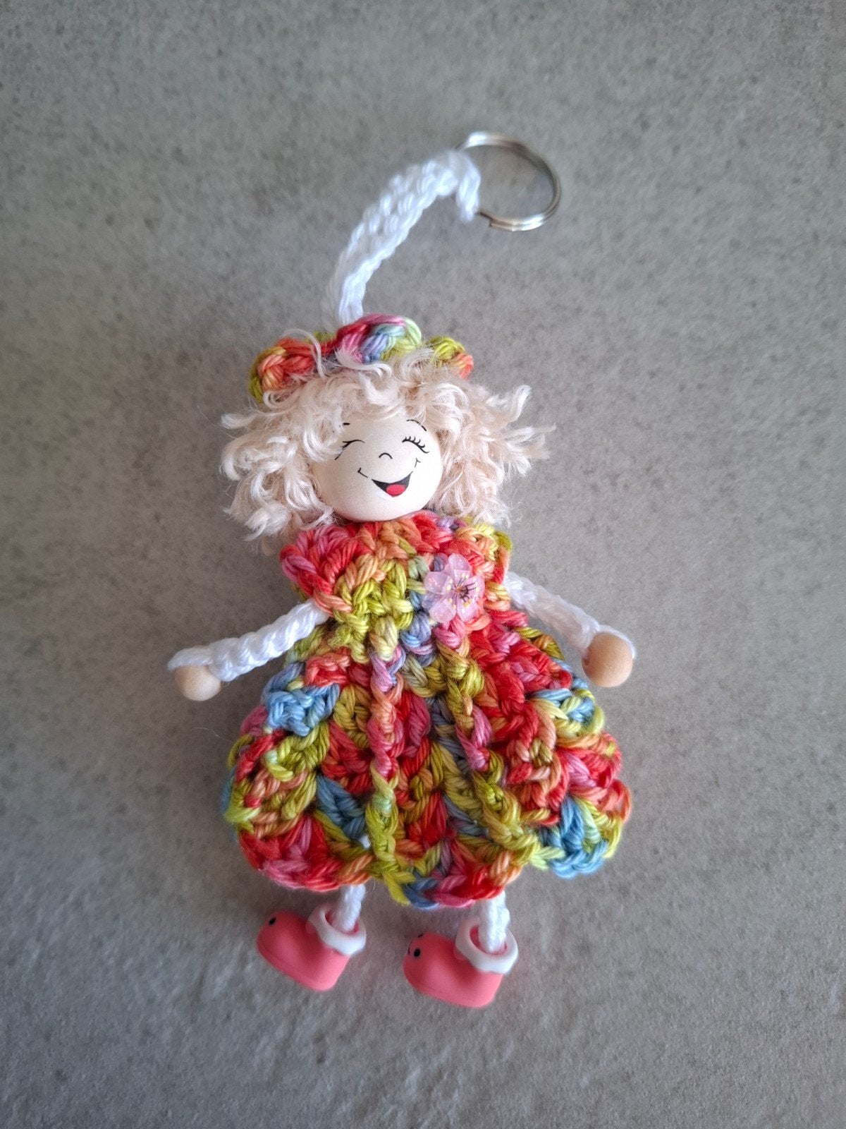 Handgemaakt Gelukspoppetje Sleutelhanger - Uniek, Ophalen of Verzenden, Nieuw, Hanger