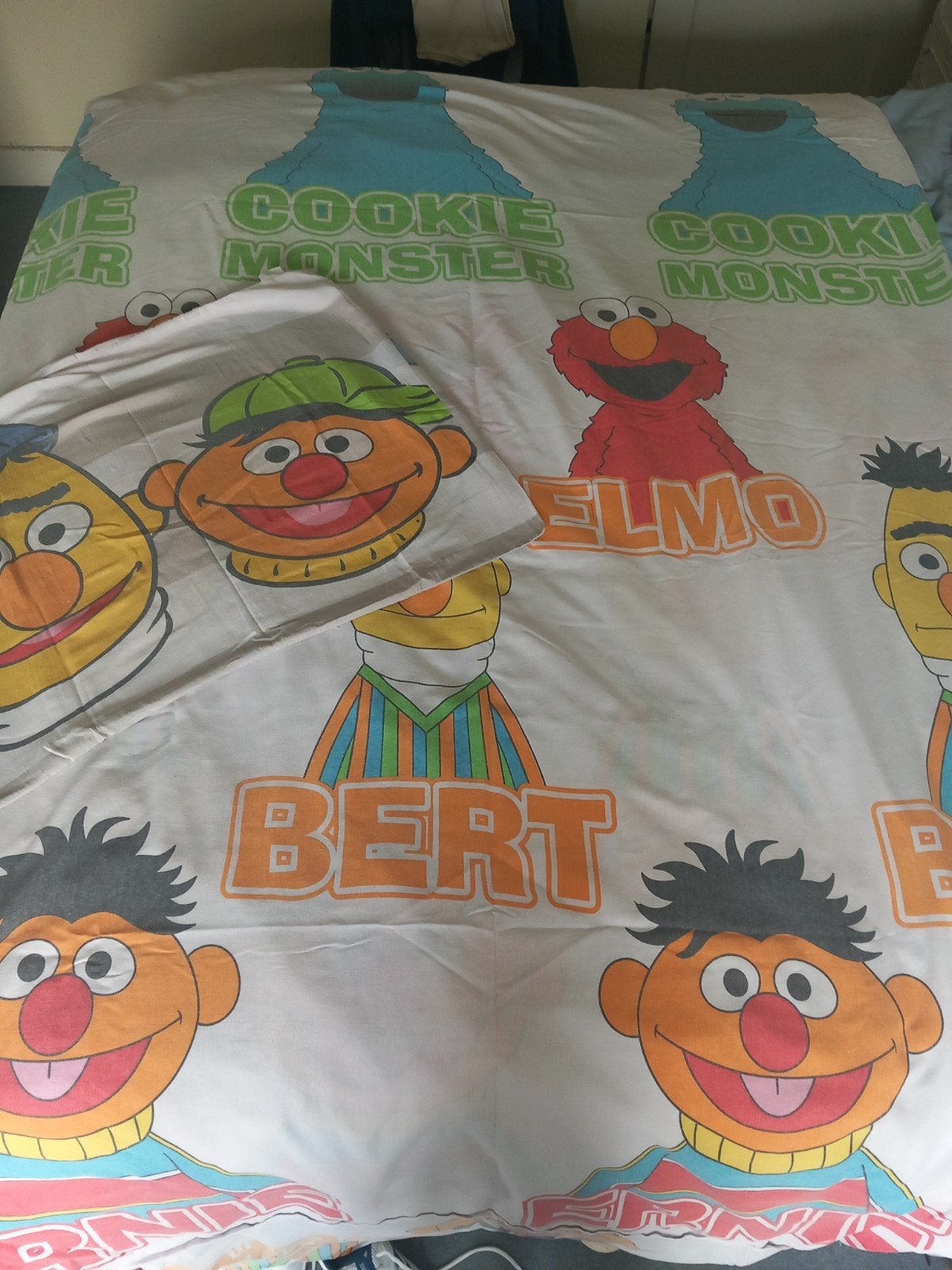 Gratis 1-persoons overtrek Sesamstraat katoen/polyester, Ophalen, Gebruikt, Eenpersoons, Meerkleurig