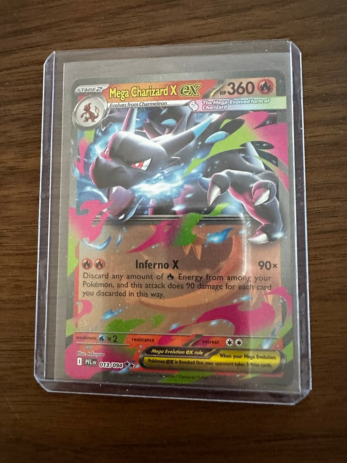 Mega Charizard X EX 013/094, Ophalen of Verzenden, Zo goed als nieuw, Losse kaart, Foil
