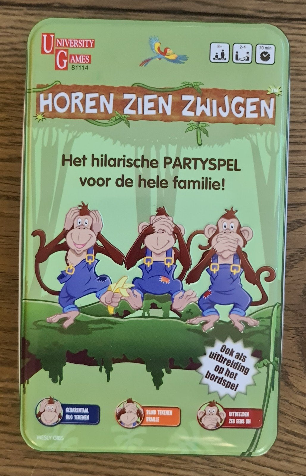 Sinterklaas tip Horen Zien Zwijgen - Hilarisch Partyspel voo, University Games, Ophalen of Verzenden, Zo goed als nieuw, Drie of vier spelers