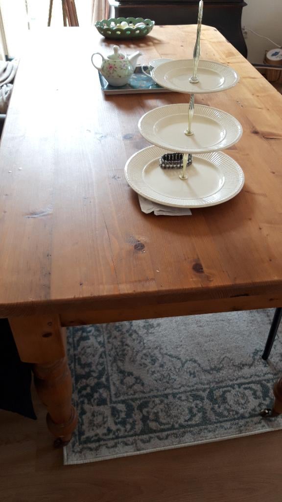 Eethoek met 4 stoelen, Ophalen, Gebruikt, Grenen, 50 tot 100 cm