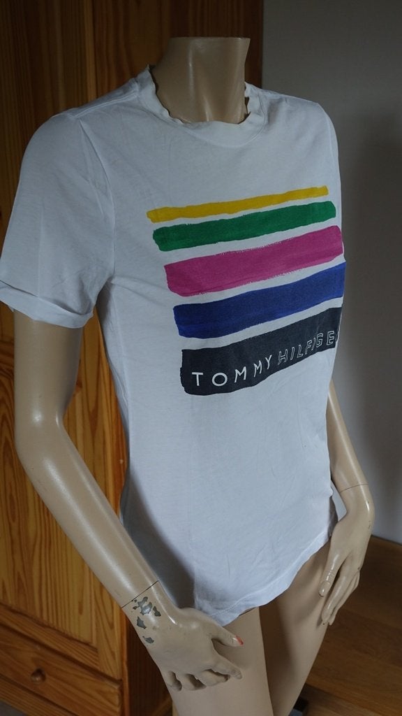 wit TOMMY HILFIGER shirt, Zo goed als nieuw, Korte mouw, Maat 34 (XS) of kleiner, Tommy Hilfiger