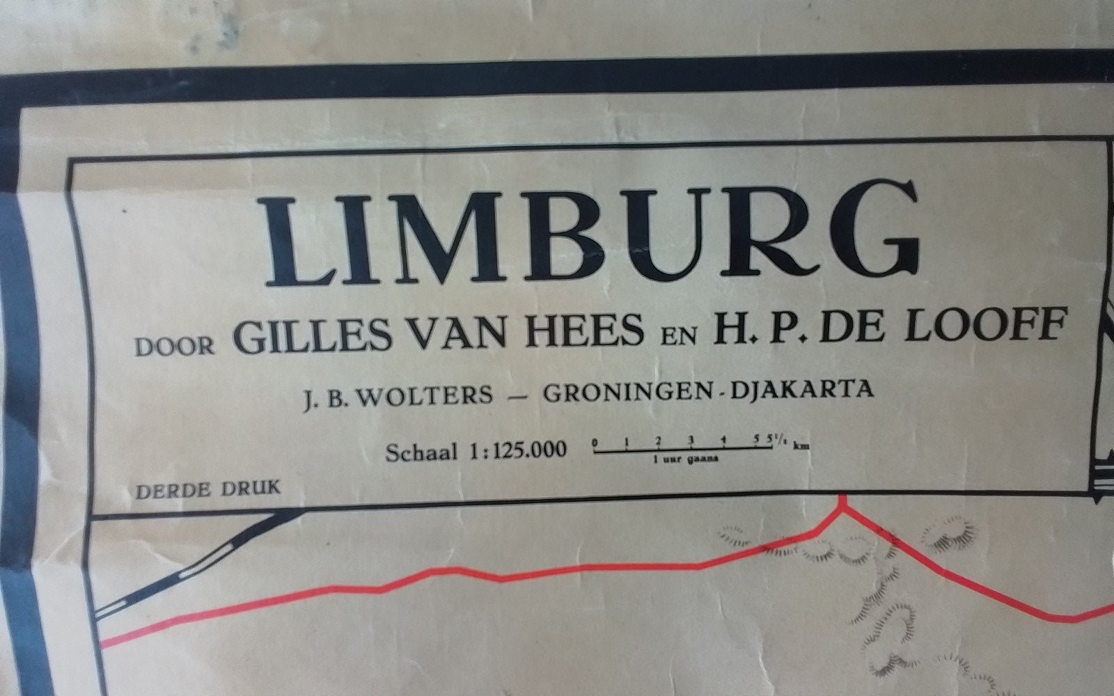 schoolkaart  Limburg, Antiek en Kunst, Ophalen of Verzenden, Aardrijkskunde