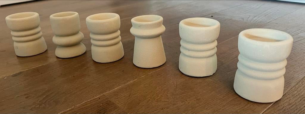 6 Waxinelichthouders met verschillende motieven, Ophalen, Overige materialen, Nieuw, Crème