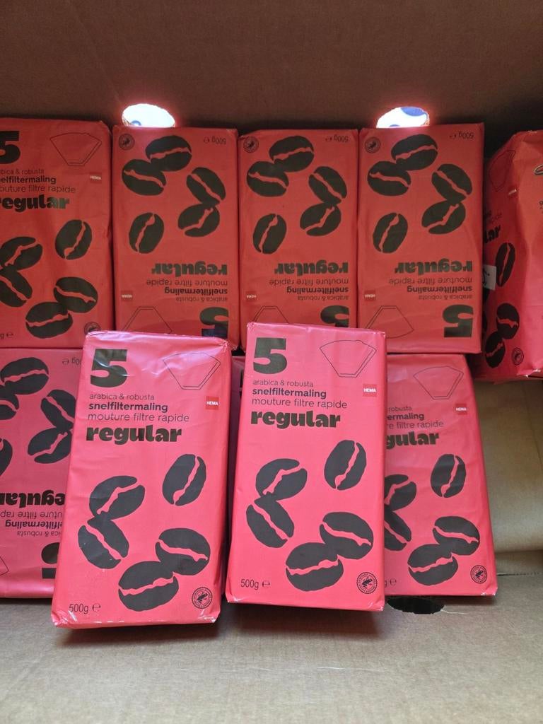 11 pakken van 500 gram hema regular koffie, Ophalen