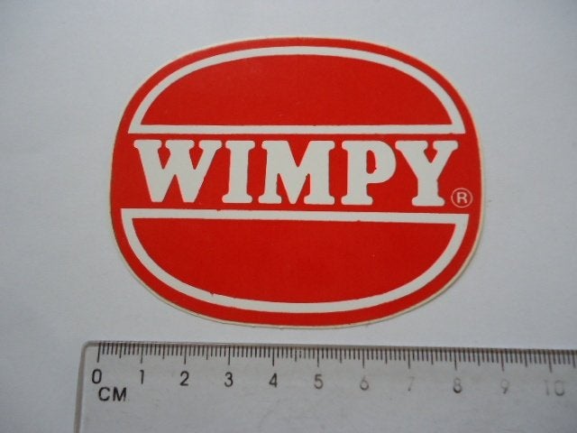 sticker oud Wimpy hamburger oranje logo plastic cult pop, Verzamelen, Verzenden, Zo goed als nieuw, Bedrijf of Vereniging