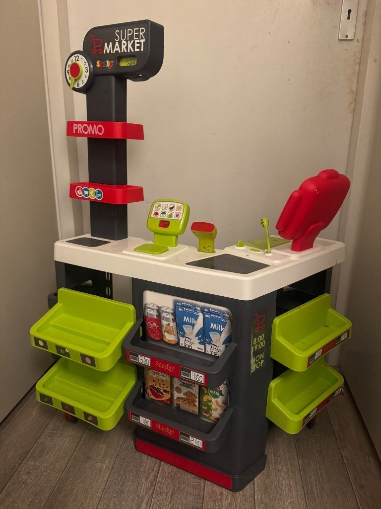Smoby supermarkt speelwinkel met kassa en accessoires, Ophalen, Gebruikt