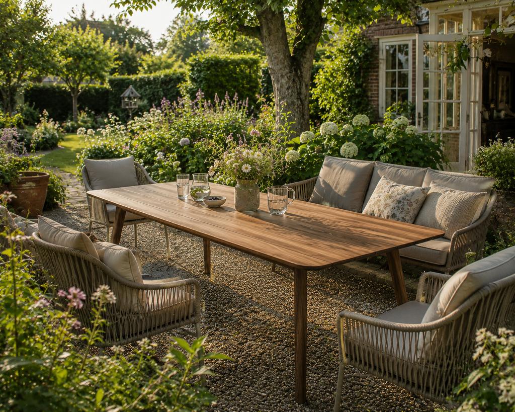 Stijlvolle Teakhouten Tuintafel - Deens ovaal, Verzenden, 3846BD, Teakhout, Nieuw