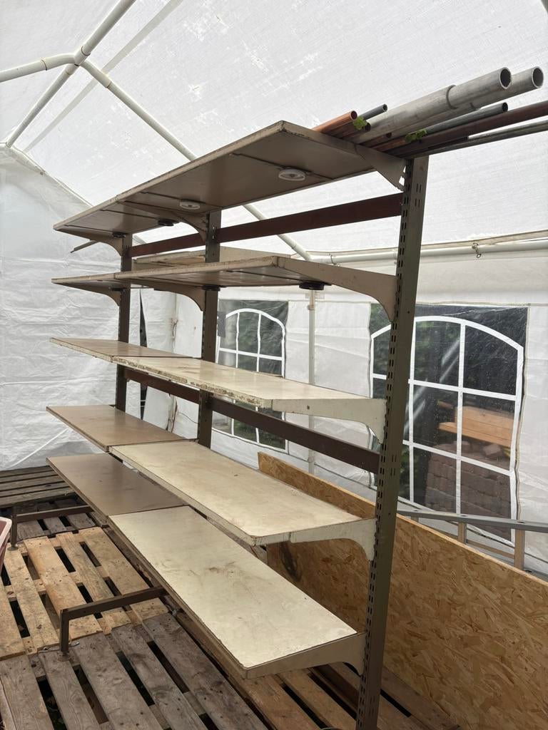 Stevige metalen stellingkast-verstelbare planken, Ophalen of Verzenden