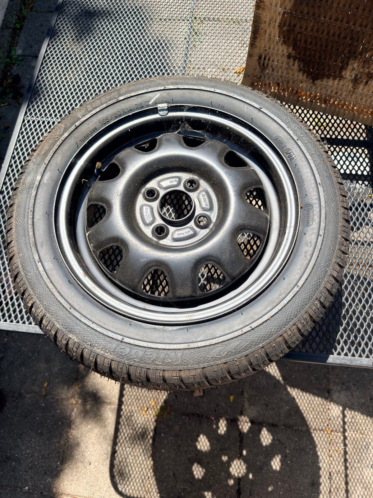 Kieber 165/60R14 75T band op stalen velg, Ophalen, Zo goed als nieuw
