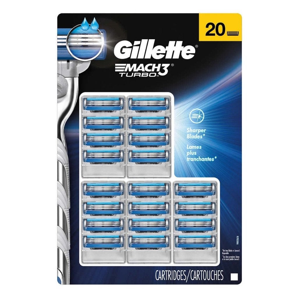 Gillette Mach3 Turbo Scheermesjes 20 stuks, Ophalen, Nieuw, Gehele gezicht
