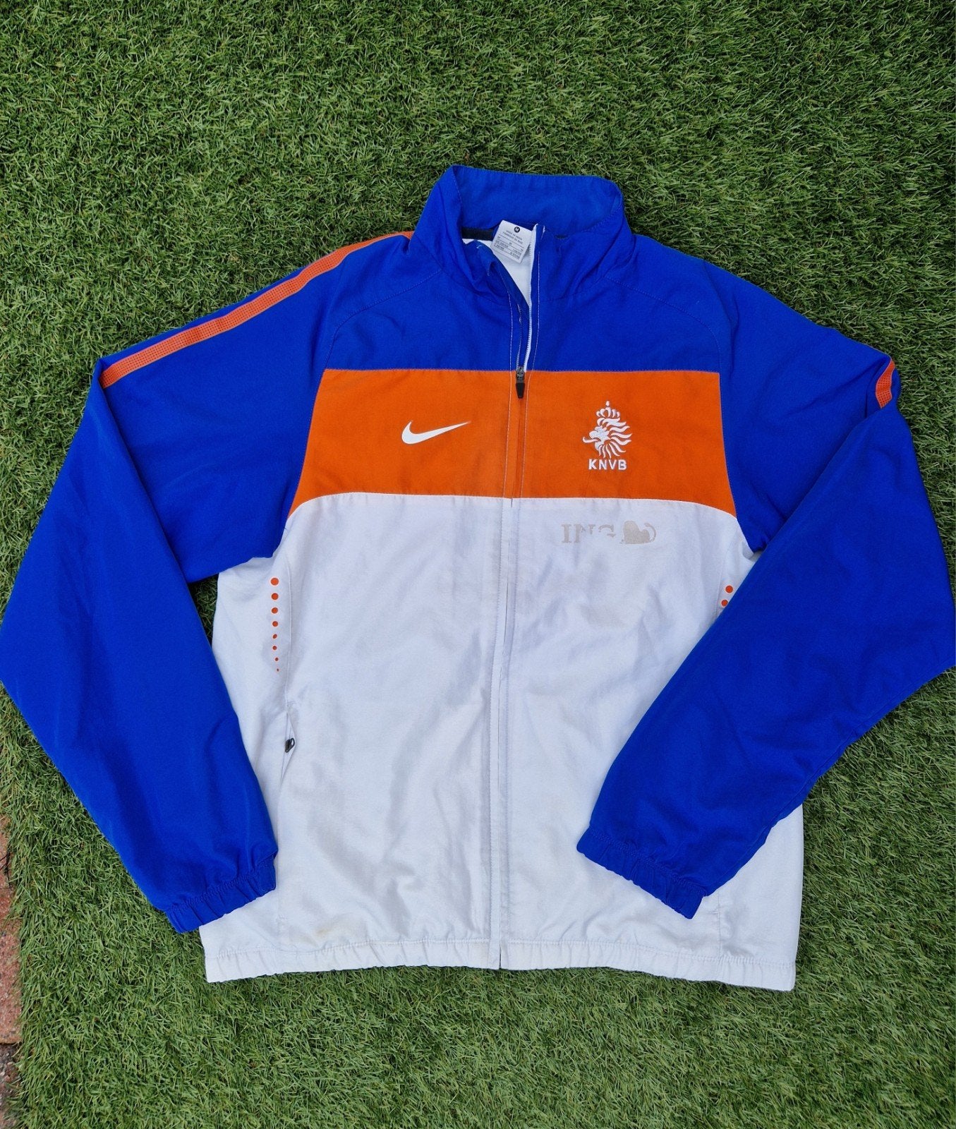 Nederlanda elftal jack 2010 KNVB Oranje shirt vest M, Maat 48/50 (M), Wit, Nike, Ophalen of Verzenden