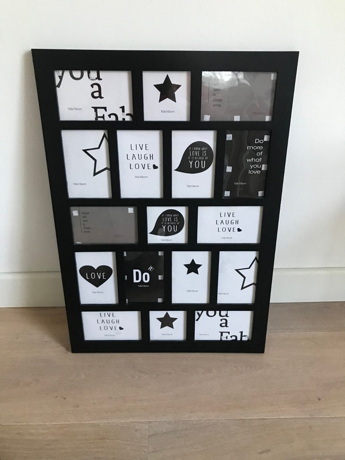 Zwarte fotolijst voor meerdere foto's, Ophalen, Zo goed als nieuw, Overige materialen