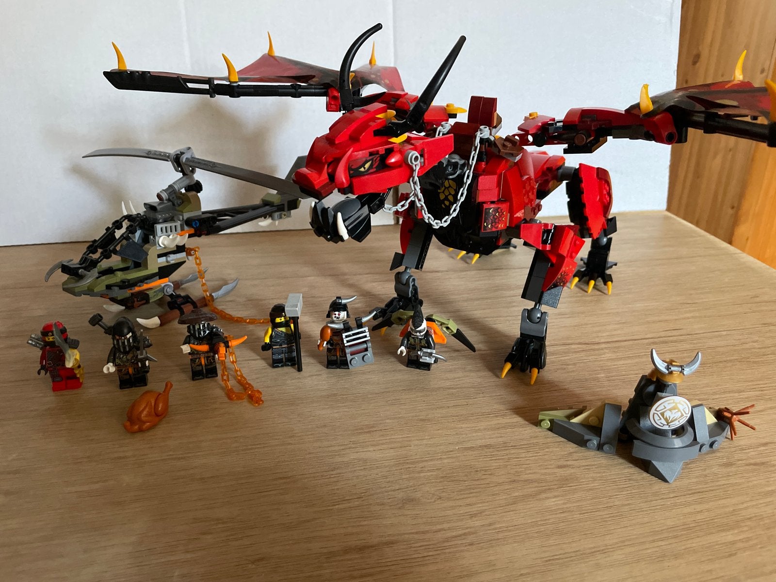 LEGO Ninjago 70653 Draak en Helikopter Set, Lego, Ophalen of Verzenden, Zo goed als nieuw, Compleet
