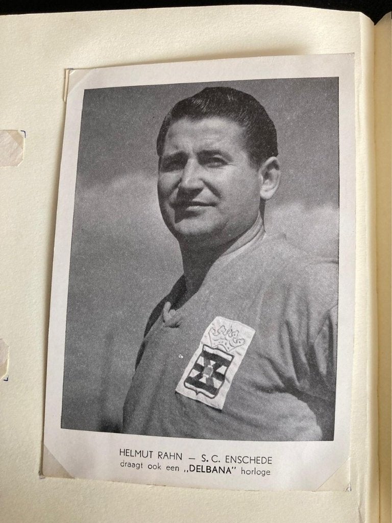 Helmut Rahn S.C. Enschede Delbana Voetbal Reclamekaart, Ophalen of Verzenden, Gebruikt, F.C. Twente, Poster, Plaatje of Sticker