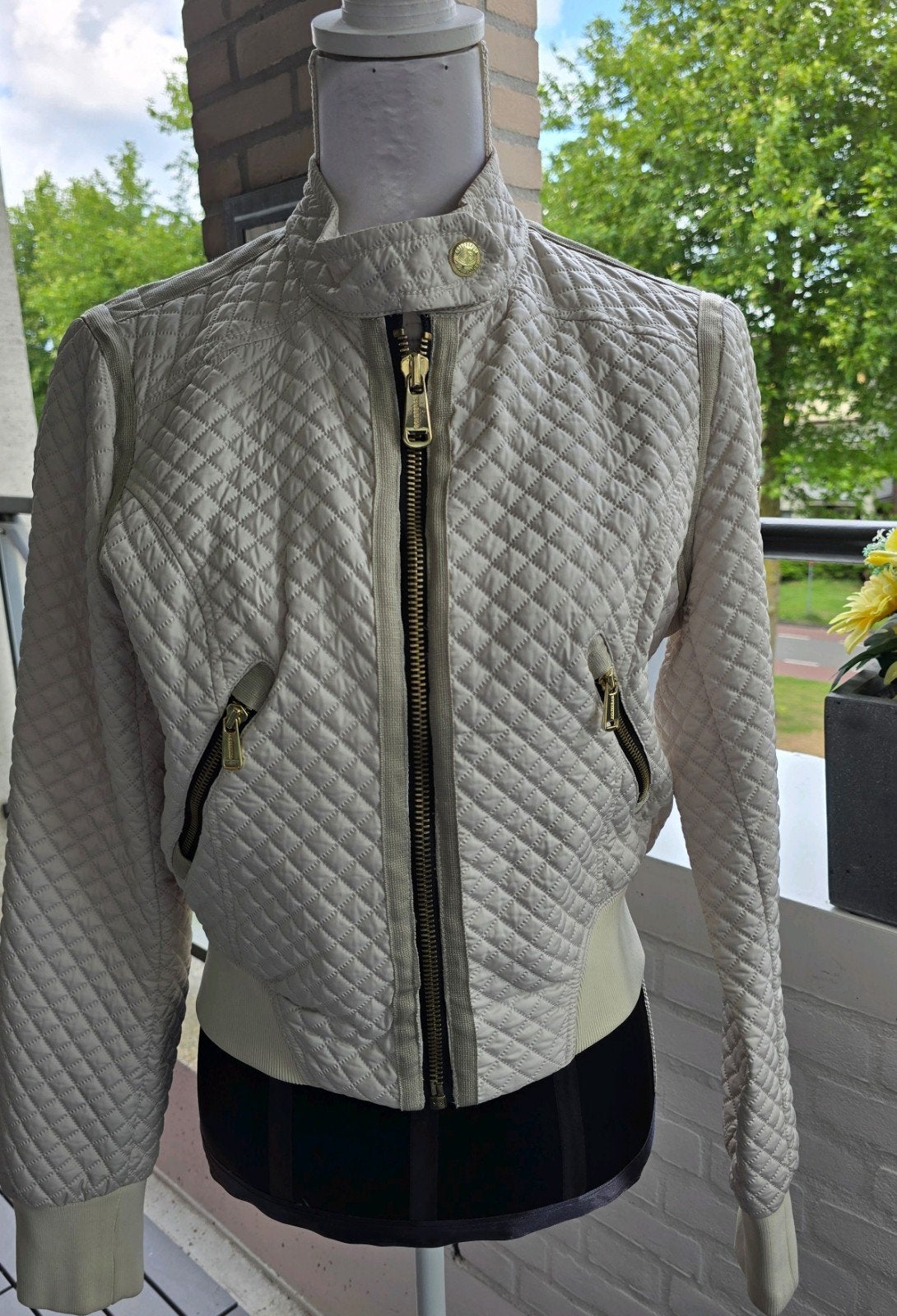 Goldbergh Luxe bomberjack beige, maat 38 (ook voor 36), Kleding | Dames, Jasjes, Kostuums en Pakken, Zo goed als nieuw, Jasje