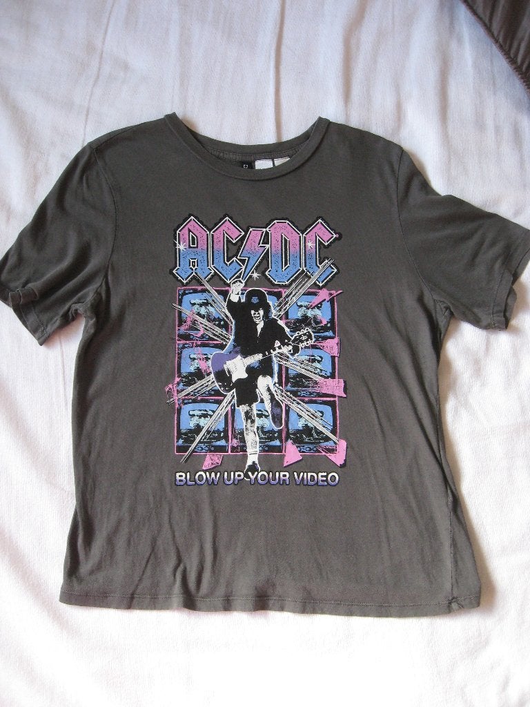 T-Shirt ACDC - Blow Up Your Video (Divided), Overige maten, Ophalen of Verzenden, Grijs, Gedragen