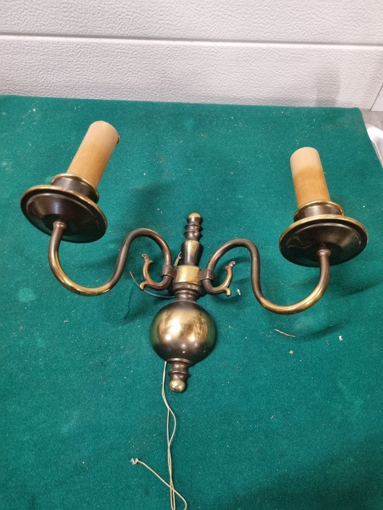 wandlamp messing '50 brocante met trekschakelaar, Ophalen of Verzenden, 'T Olde Gre-j, Info@toldegrej.nl, Endepoelstraat 20f Didam
