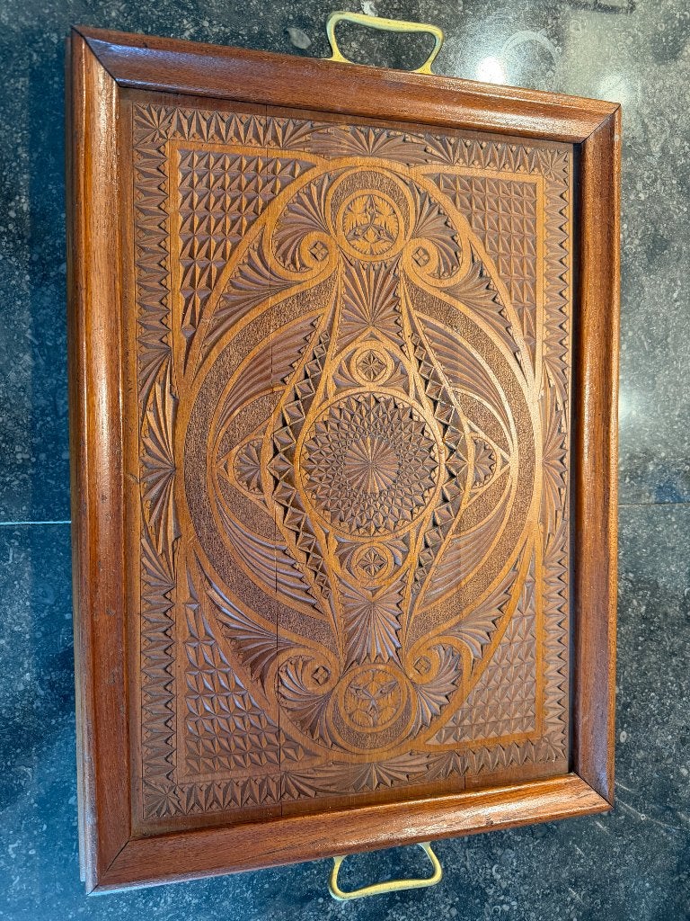 Dienblad hout, Ophalen, Gebruikt, Met handvatten, Dienblad