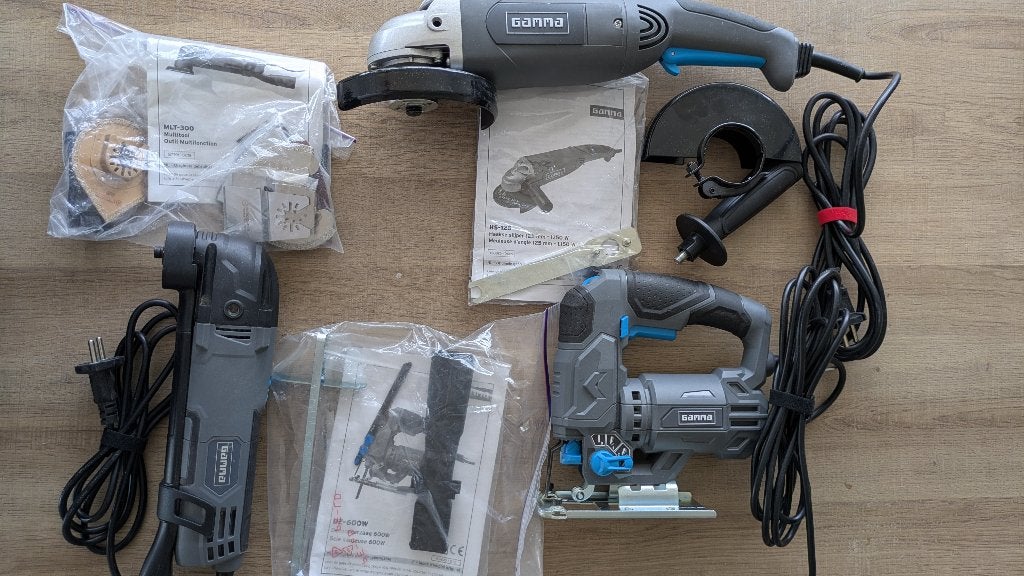 GAMMA gereedschapset – 3 machines + extra's – z.g.a.n., Ophalen, Zo goed als nieuw, Multitool, Overige merken