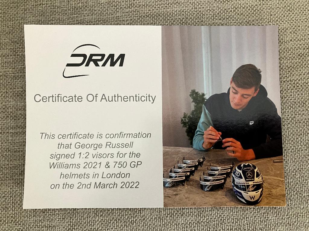 ✅ George Russell 1:2 helm 2021 Gesigneerd Williams Racing F1, Ophalen of Verzenden, Nieuw, Formule 1