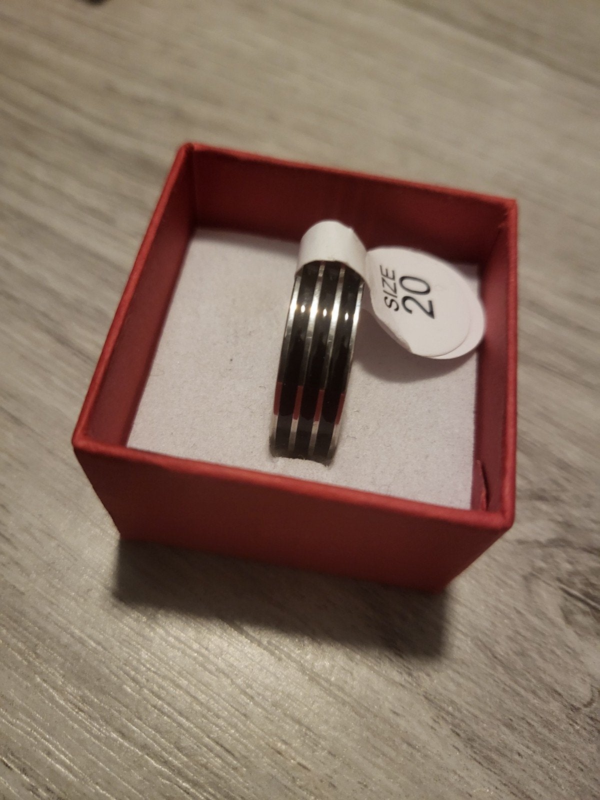 Nieuwe Zwarte Ring Maat 20, Sieraden, Tassen en Uiterlijk, Ringen, 20 of groter, IJzer of Staal, Zwart, Nieuw