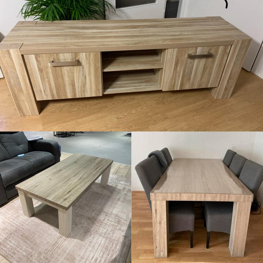 Tv meubel Stone salontafel Ett tafel Ettin grijze eik, 100 tot 150 cm, Eikenhout, Zo goed als nieuw, Minder dan 50 cm