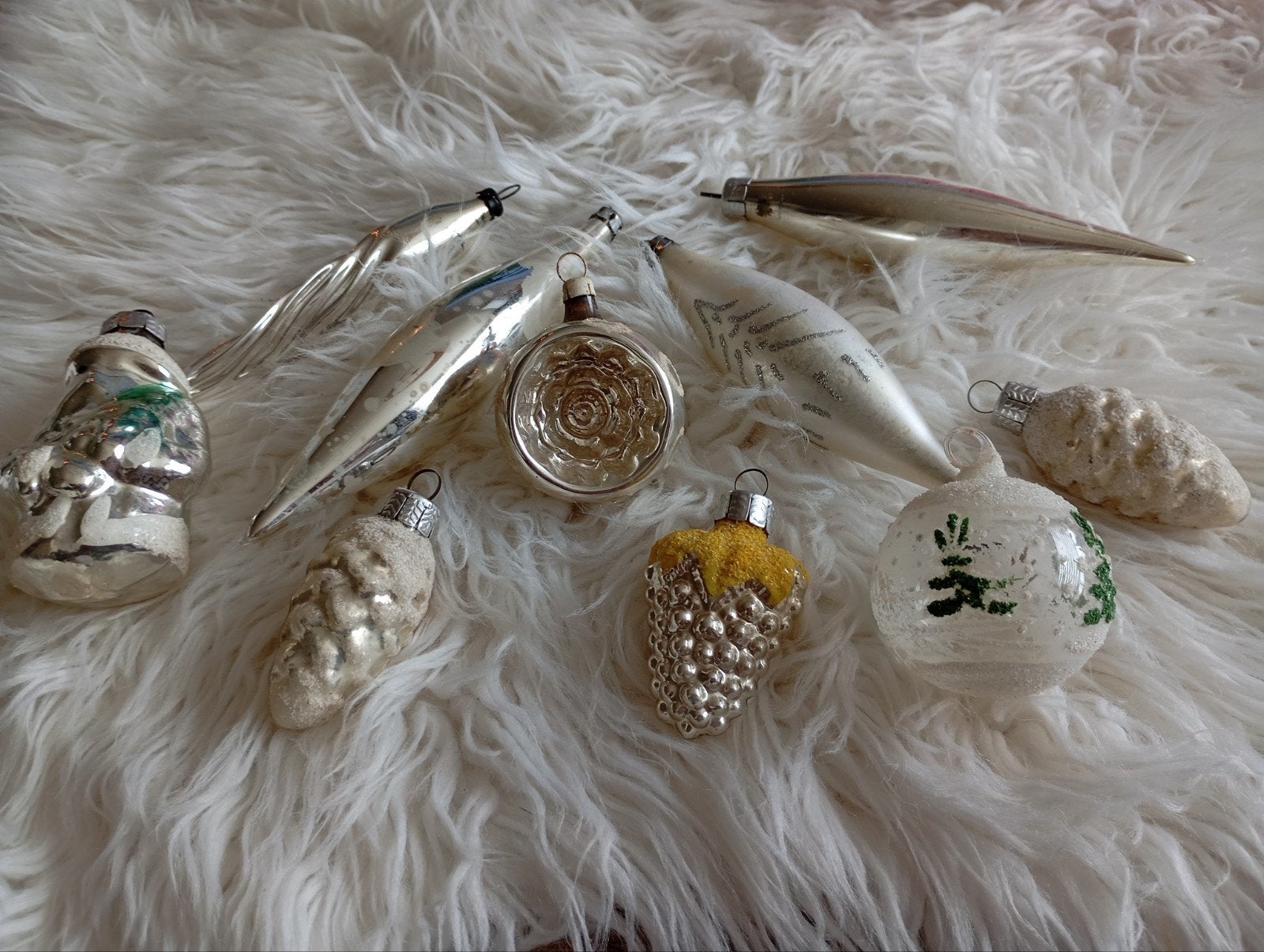 10 ANTIEKE KERSTBALLEN VAN GLAS NU ALLES 25€ ZIE FOTO,S., Diversen, Ophalen of Verzenden, Gebruikt