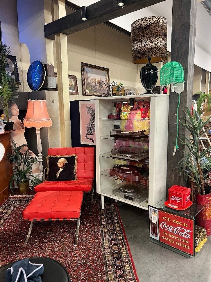 Retro vloerlamp met roze franjeskap – echte eyecatche, Ophalen, Zo goed als nieuw, Romantisch Retro Vintage Eclectisch Boudoir chic  Kitscherig