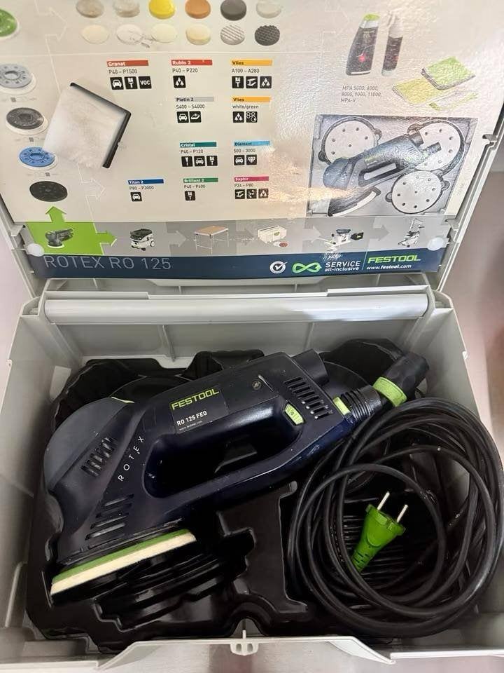 Festool Rotex 125 schuurmachine bwj aug. 2026!., Doe-het-zelf en Verbouw, Ophalen, Zo goed als nieuw, Minder dan 600 watt, Excentrische schuurmachine