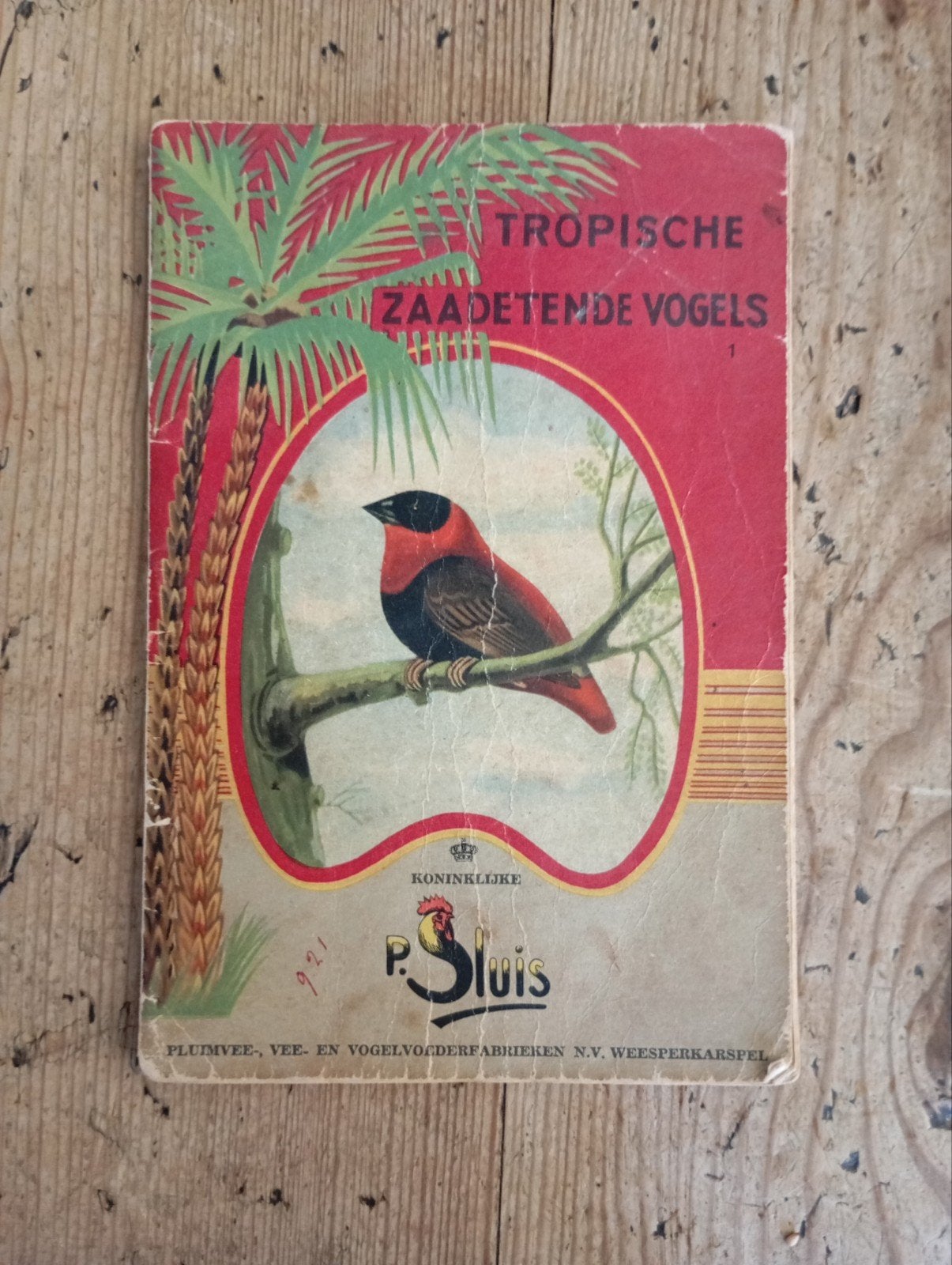 Vintage P. Sluis Tropische zaad etende vogels Foto's, Verzamelen, Ophalen of Verzenden