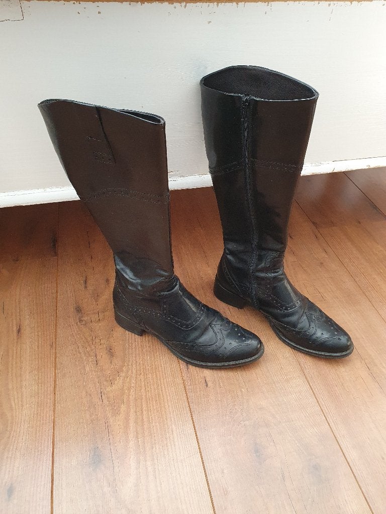 Schoenen: Leren laarzen maat 36, Ophalen, Hoge laarzen, Zwart, Zo goed als nieuw