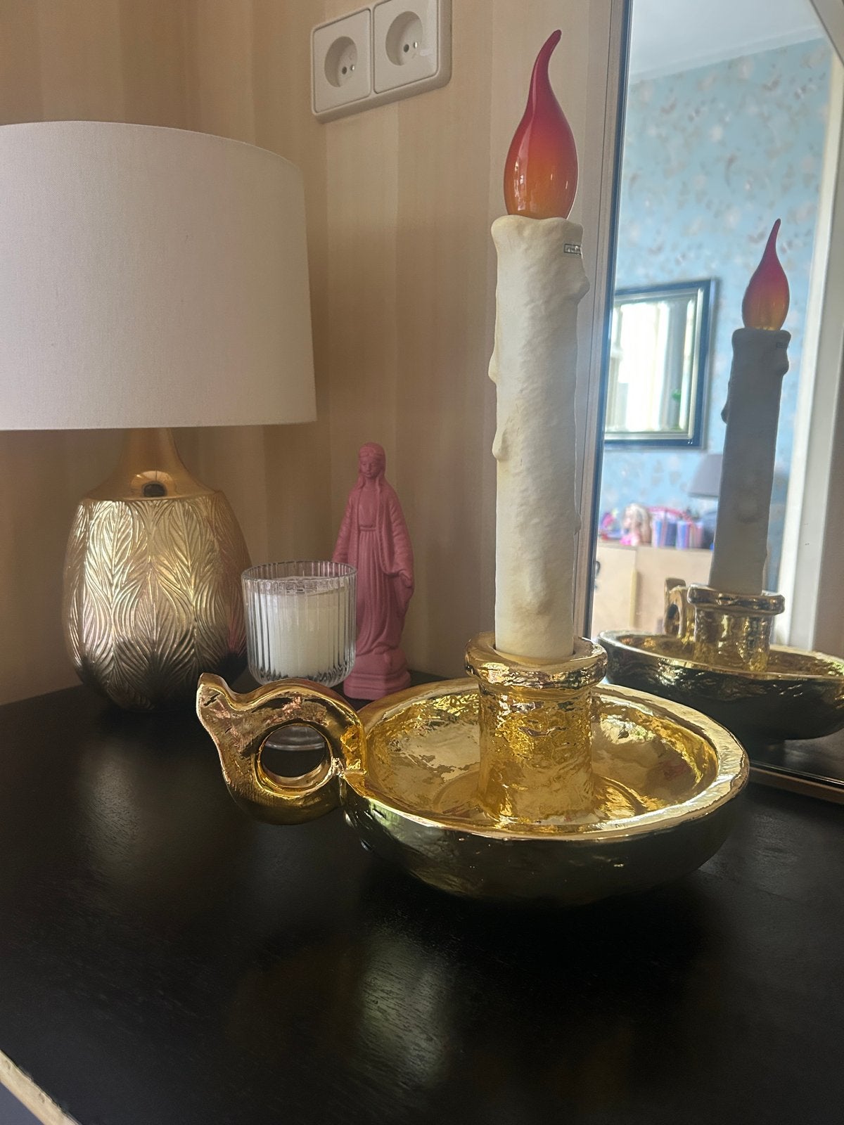 Seletti Bugia Tafellamp LED Oplaadbaar, Overige merken, Goud, Ophalen of Verzenden, Sfeerlamp