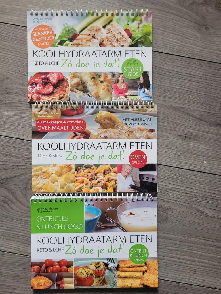 Koolhydraatarm Eten kookboeken (3 stuks), Ophalen of Verzenden