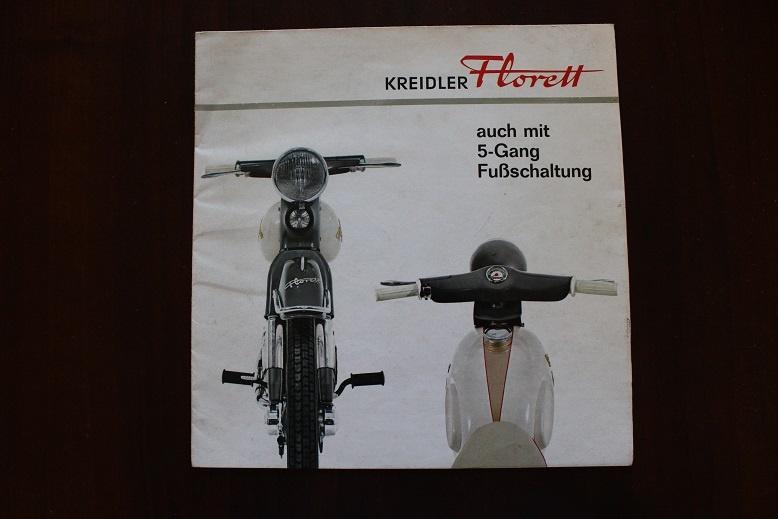 Kreidler Florett 5 gang 1965 bromfiets Mokick folder, Ophalen of Verzenden, Gebruikt