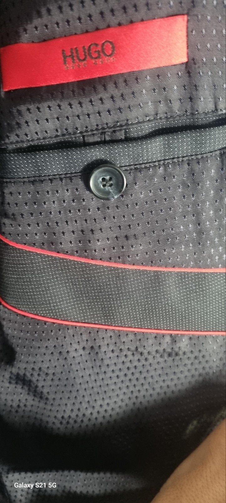 Hugo Boss Blauw Jasje Maat 50 met Subtiele Witte Puntjes, Kleding | Heren, Kostuums en Colberts, Hugo Boss, Gedragen, Verzenden