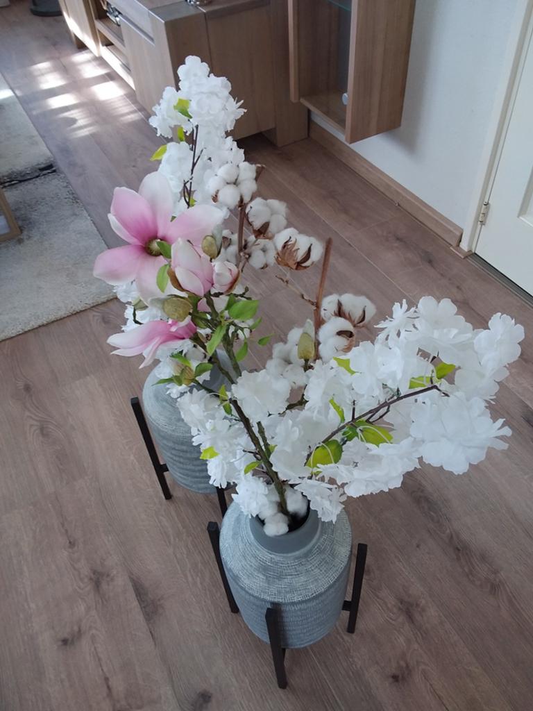Sierpotten met kunstbloemen, Ophalen, Binnen, Gebruikt, Textiel
