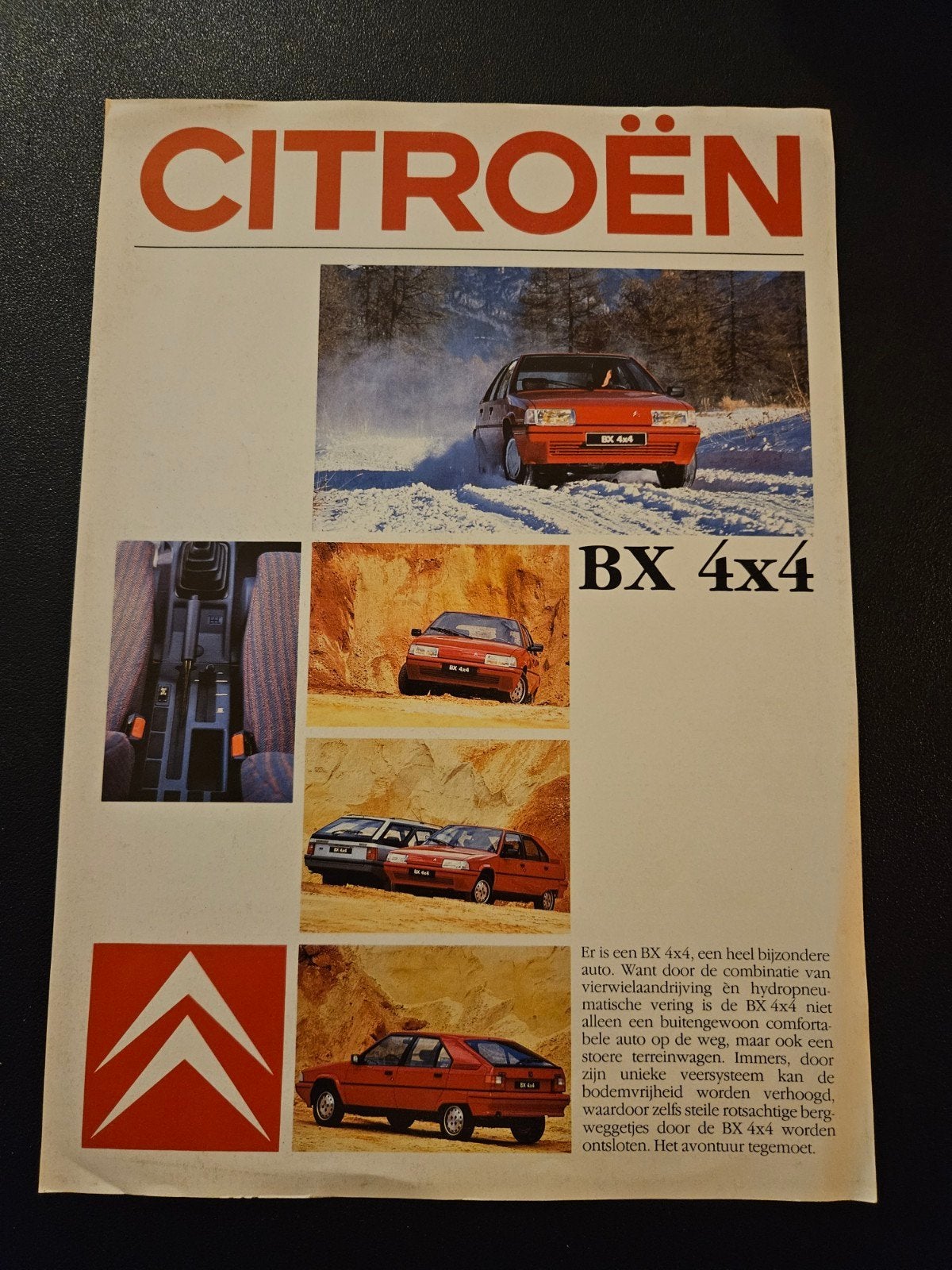 Leaflet Citroën BX 4x4, Ophalen of Verzenden, Zo goed als nieuw, Citroën