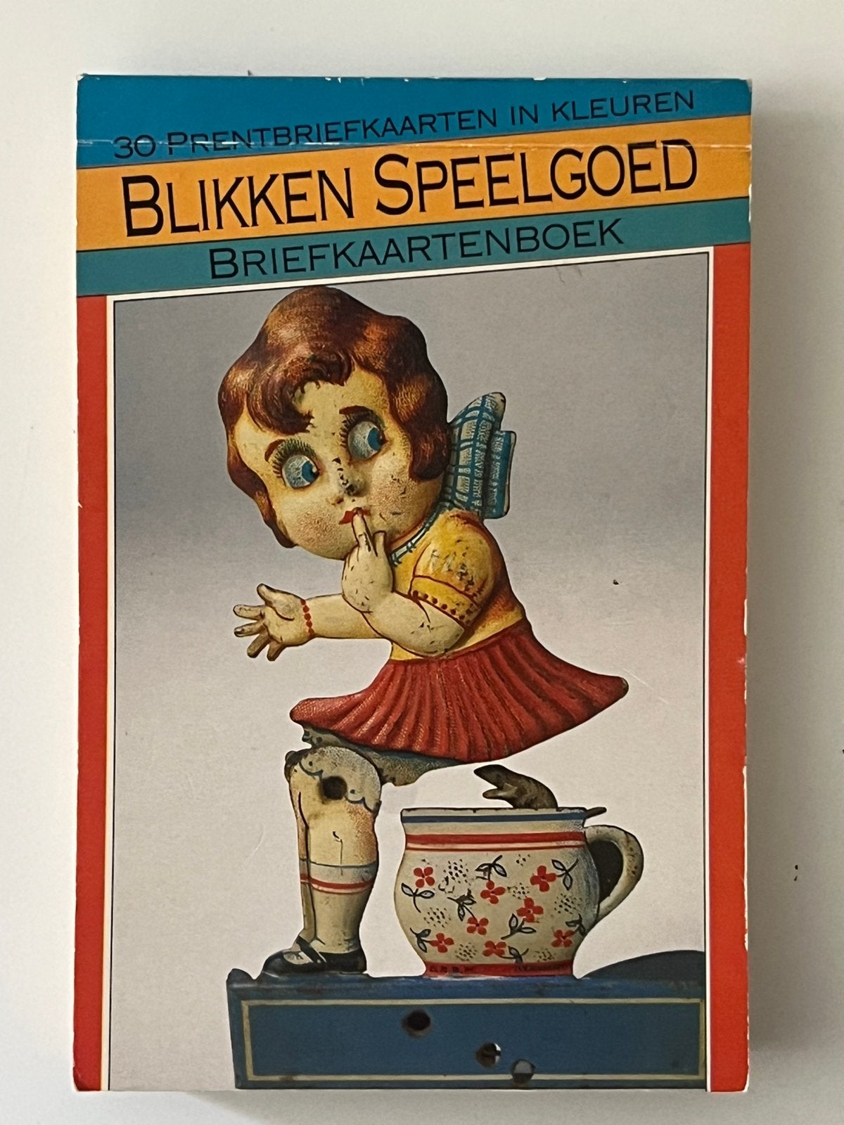 Antiek Blikken Speelgoed Briefkaartenboek 30 ansichtkaarten, Verzenden