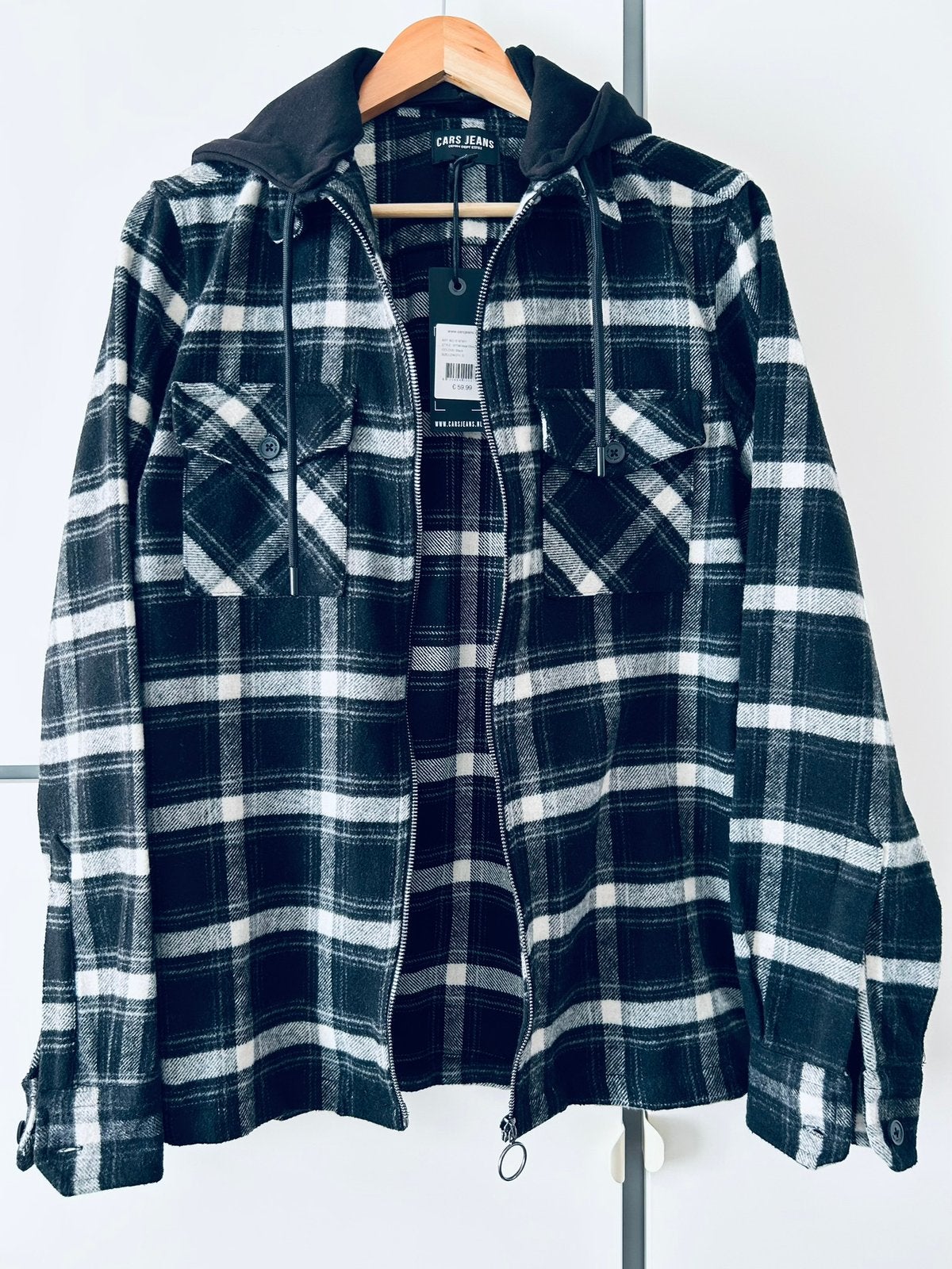 Nieuw CARS JEANS Overhemd met afneembare capuchon Maat S, Ophalen of Verzenden, Nieuw, Zwart, Halswijdte 38 (S) of kleiner