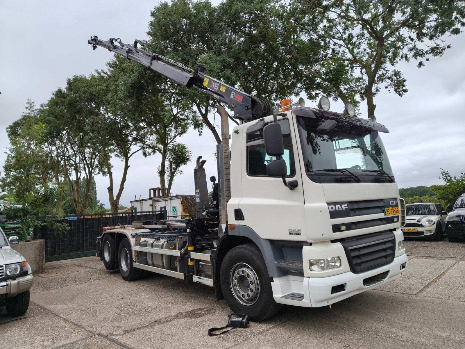 Daf cf 85 360pk bj 2011 nw apk haakarm hiab kraan, Automaat, Euro 5, Wit, Bedrijf