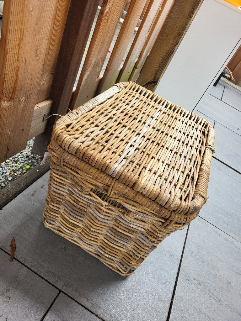 Rieten mand, Huis en Inrichting, Ophalen, Gebruikt, Rechthoekig, Riet